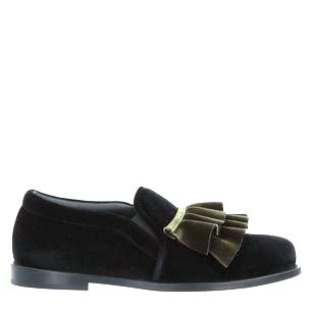 Joshua Sanders Velvet ruffle loafer NEW in BOX